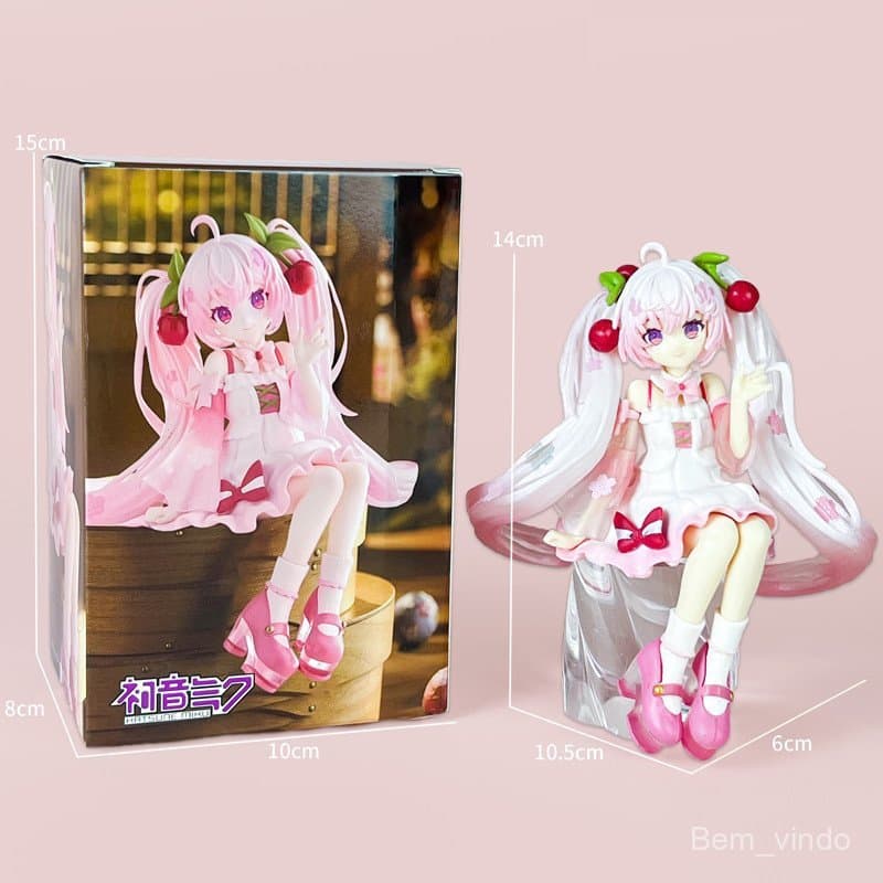 Figura de Anime Hatsune Miku com Vestido Sakura 2026 Ver, Modelo em PVC, Brinquedos de Ação, Decoração de Flor de Cereje