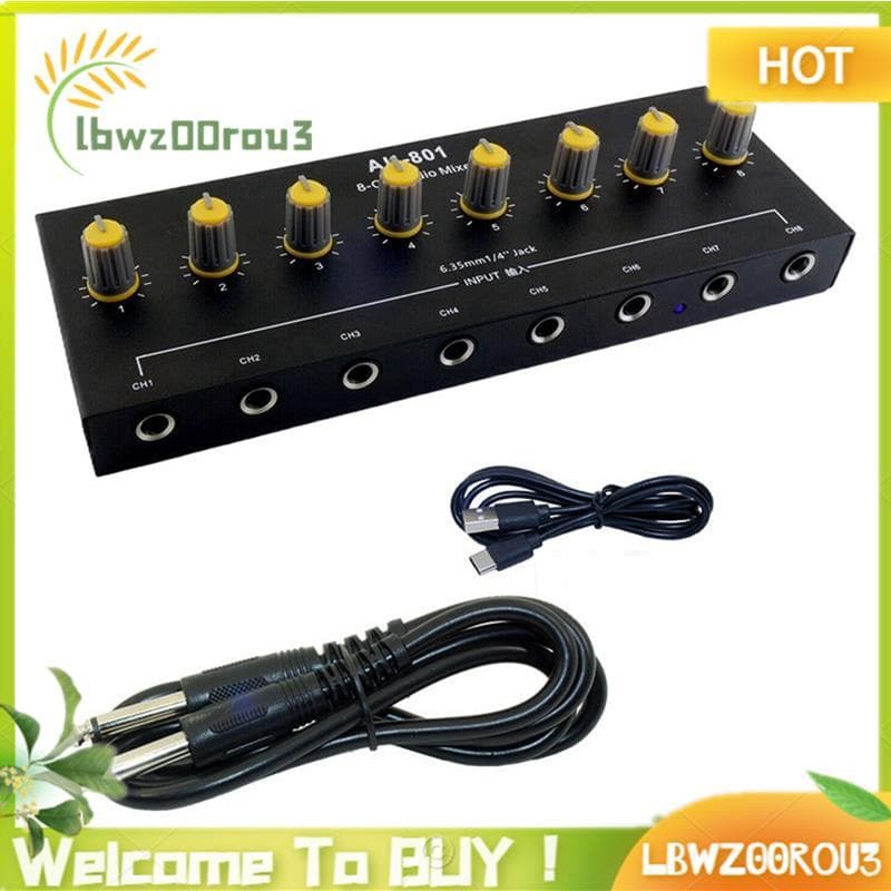 Mixer De Áudio Portátil E Recarregável De 8 Canais Para Eventos De Música Ao Ar Livre , Adequado Instrumentos Microfones