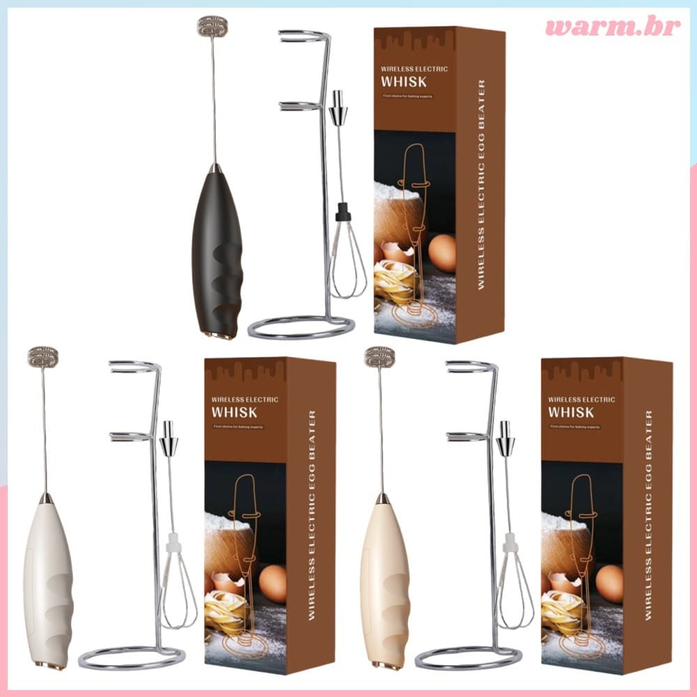 Batedor De Leite Elétrico Portátil , Duplo , Fabricante De Espuma Para Café Com Expresso [waroom.br]