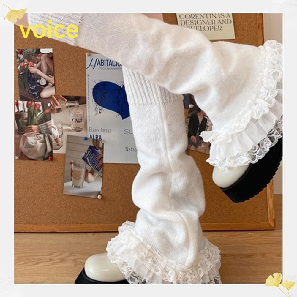 Meias De Perna VOICE , Joelho Com Elasticidade Y2K Altas De Malha Emagrecedoras JK Harajuku Para Mulheres