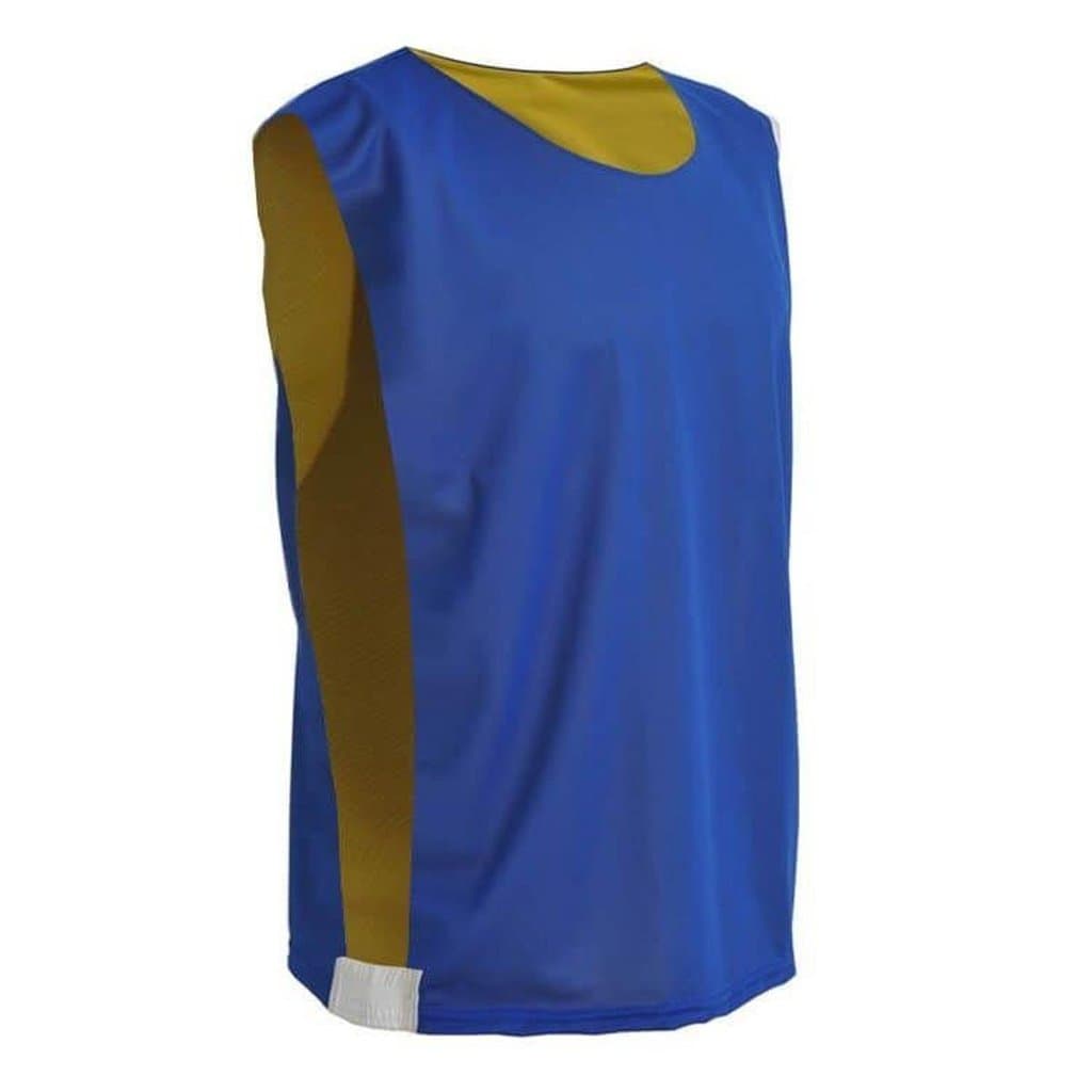 Kit com 10 Coletes de Treino Dupla Face Azul/Amarelo
