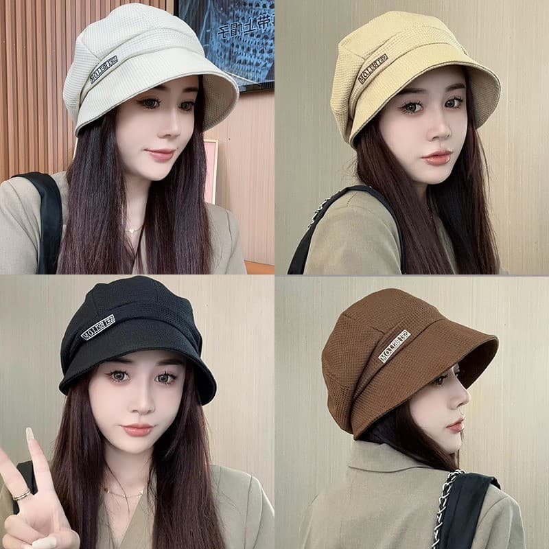 [Estoque pronto] Novo estilo chapéu de três em um chapéu estilo combinado feminino circunferência da cabeça grande balde