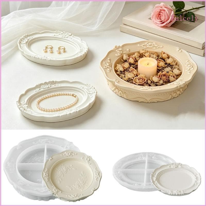 Molde De Silicone Com Relevo Floral Falco Para Bandejas De Cera De Porta-Copos E Exibição Doméstica