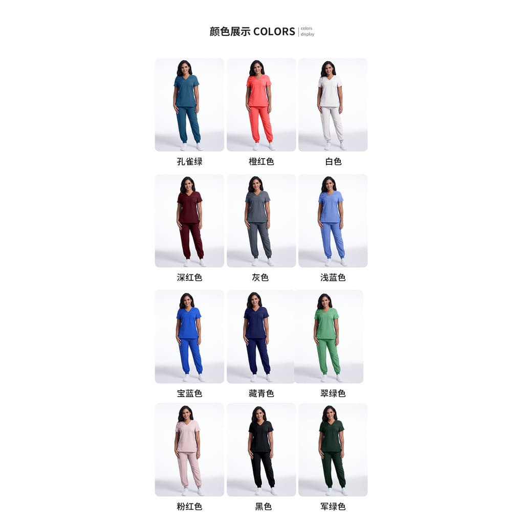Uniformes médicos em estoque do fabricante para equipe médica, conjuntos de isolamento cirúrgico de duas peças, roupas d