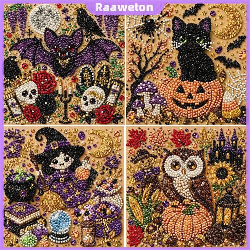 Halloween Emoldurado DIY Pintura De Pontos De Pérola Para Adultos Kits De Arte De Pérolas Com Moldura 7.87x7.87 Pol . [R