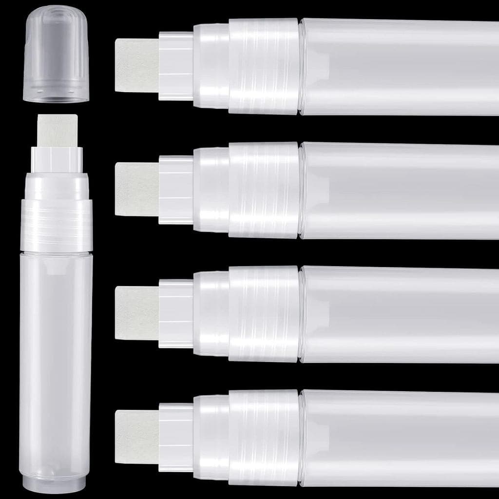 Epakh Conjunto de 4 Canetas de Tinta Recarregáveis, Canetas de Retoque Acrílicas Vazias para Tingimento de Couro, Marcad