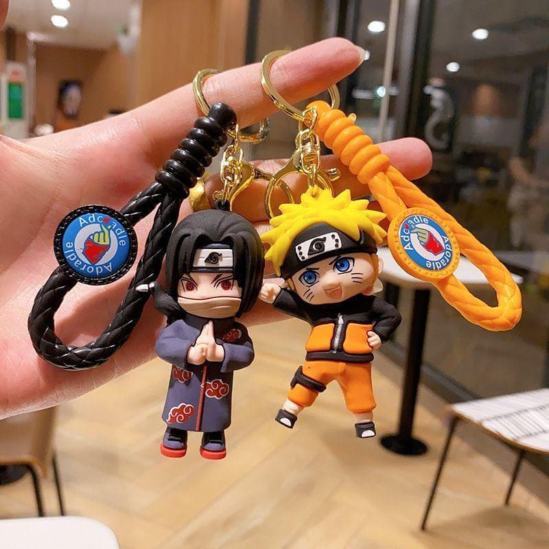 Pingente de Anime versão Naruto Q, chaveiro de figura de boneca requintada, boneca de chaveiro Universal de mochila de c