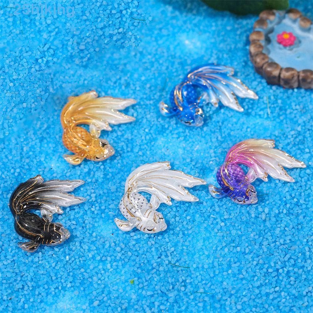 8 Pçs/set Goldfish Miniaturas , DIY Handmade Micro-Paisagem , Mini Resina Colorida Decoração De Tanque De Peixes