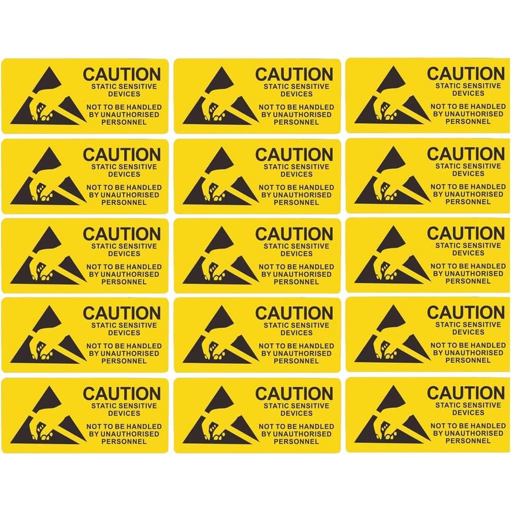 500PCS ESD Caution Labels for Electrostatic Sensitive Devices – Anti-Static Warning Stickers, Durable Adhesive Industria