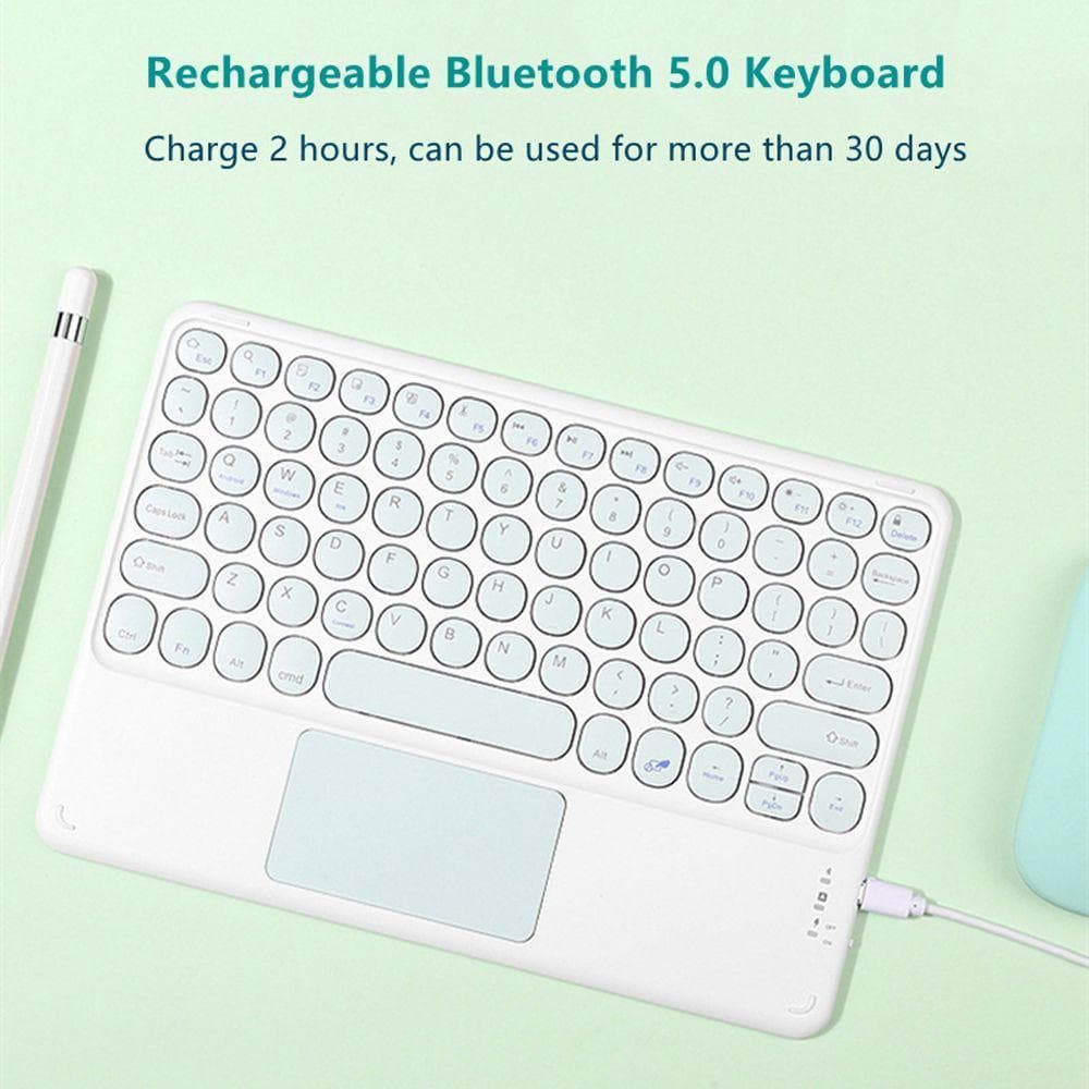 FIWICKA Teclado Bluetooth Notebook Mini 1PC Recarregável Ergonômico Ultra Fino Tablet 78 Keycaps Touchpad
