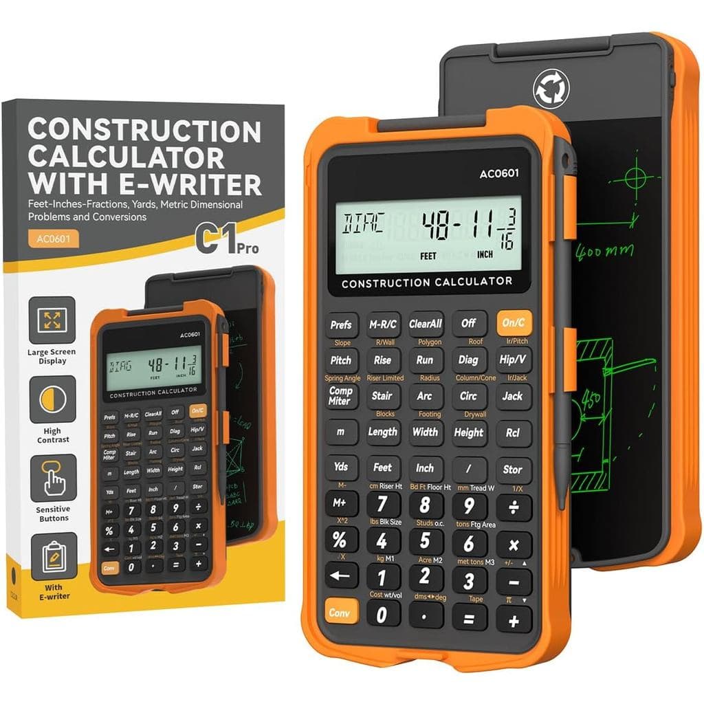 Calculadora de Construção com Tablet de Escrita, Calculadora Científica e Industrial ROATEE para Empreiteiros, Calculado