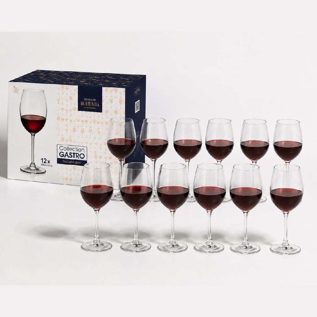 Taças De Vinho Água 580Ml C/12 Buffet Hotel Vidro Cristal