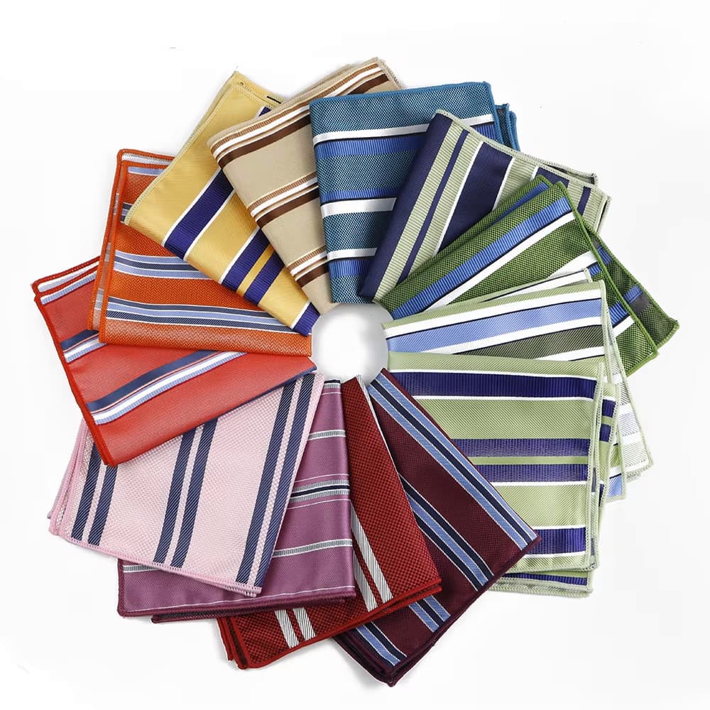 ZONFAZ Lenço Masculino Listrado De Bolso Quadrado Verde Sálvia Vermelho De Poliéster Toalha Formal Festa Terno Camisa Ac