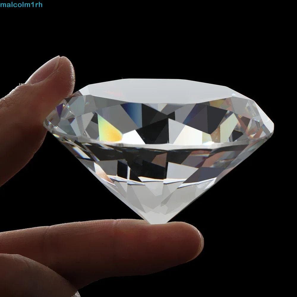 Diamante De Cristal Transparente MALCOLM , Vidro Grande Com Corte Facetado De 60/80/100 Mm Artificial Para Presentes