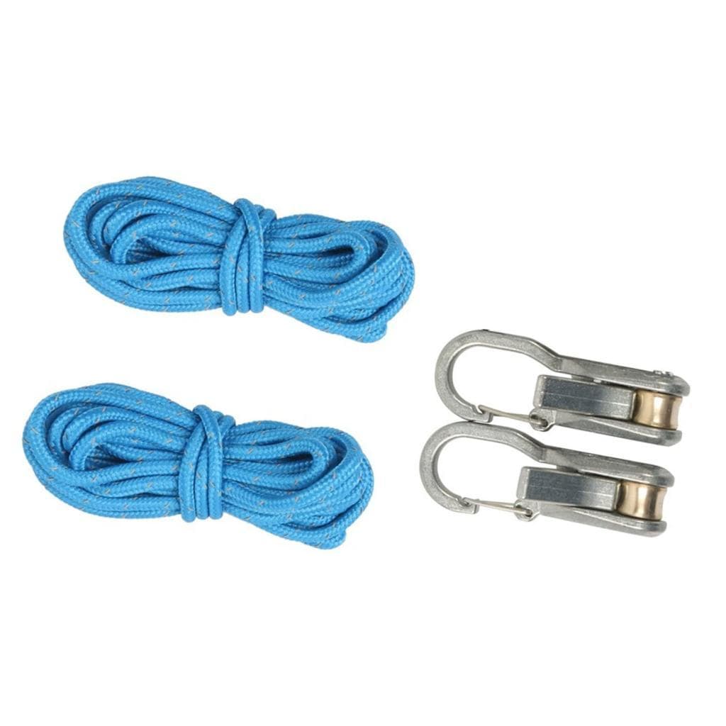 2 pacotes de corda com tensor de rolo para amarração fácil e segura, fivela retrátil resistente, acampamento, barco,