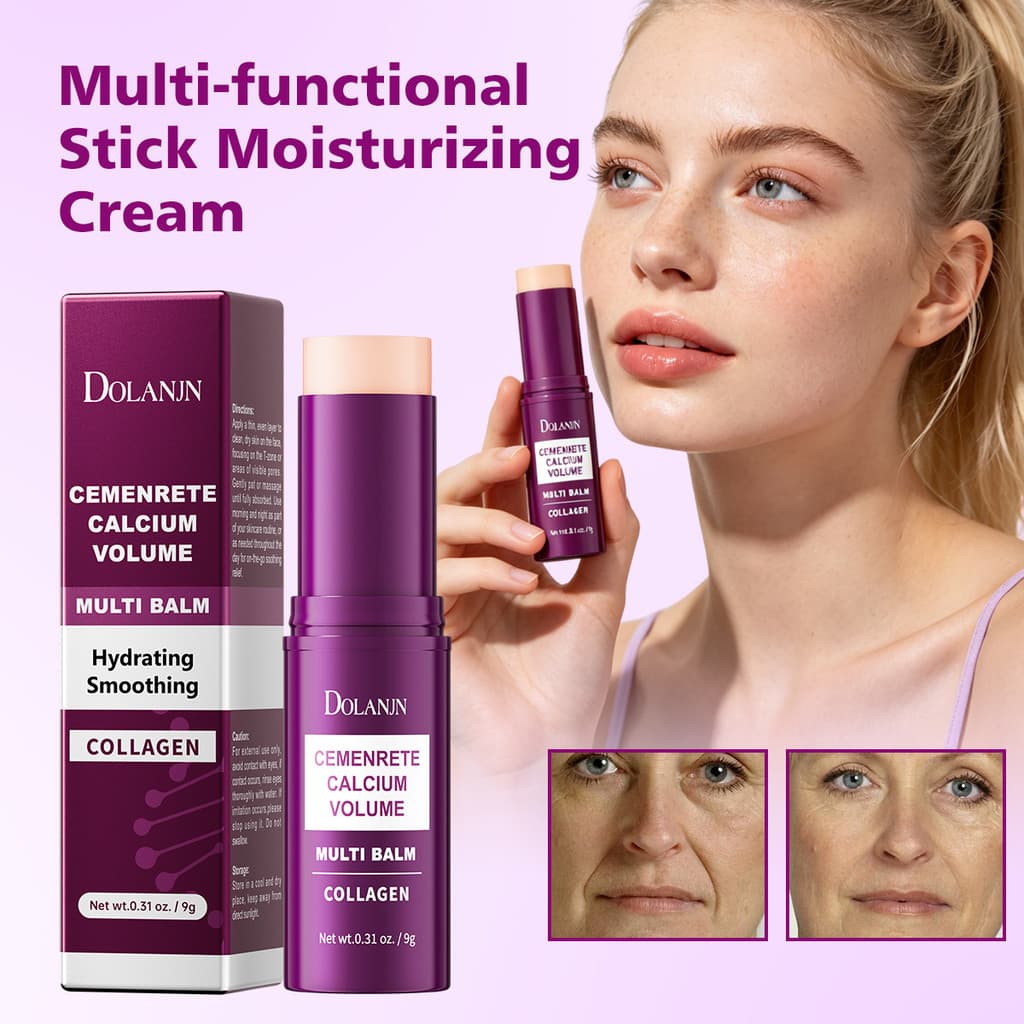 Bálsamo Facial Hidratante Multi-Efeito com Colágeno e Cálcio, Essência em Bastão, Creme para os Olhos