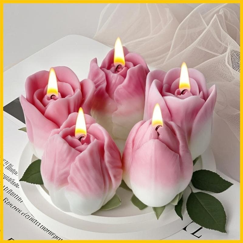 Tulipas Moldes Emplastros Flores Molde Silicone Resina Epóxi
