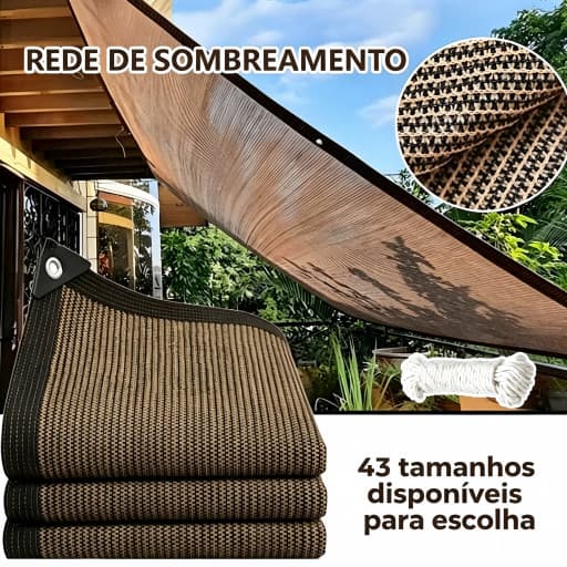 Toldo Vela Tela Sombreamento Sombrite 98 UV Garagem Horta Varanda Cobertura Respirave