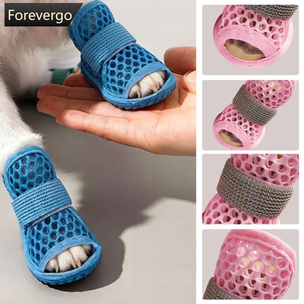 FOREVERGO Sandálias De Malha Respirável Para Cães Pequenos Sapatos De Verão Animais De Estimação Com Sola Elástica Antid