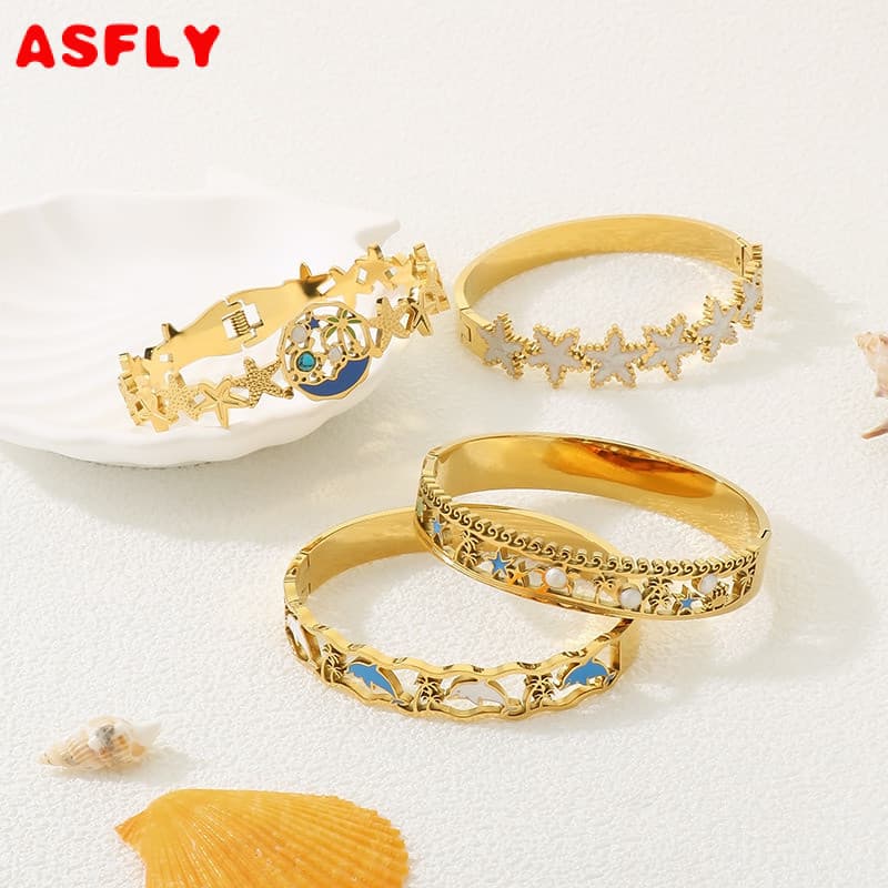Pulseira de aço inoxidável estilo oceano, estilo ins, luz, luxo, tridimensional, golfinho, pulseira exclusiva para mulhe