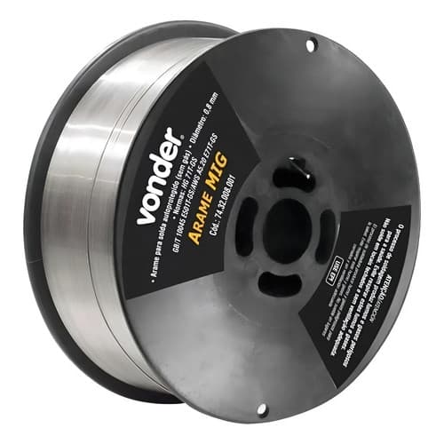 Arame Para Solda Mig De 0,8mm Rolo Com 1kg Sem Gás Vonder Preto