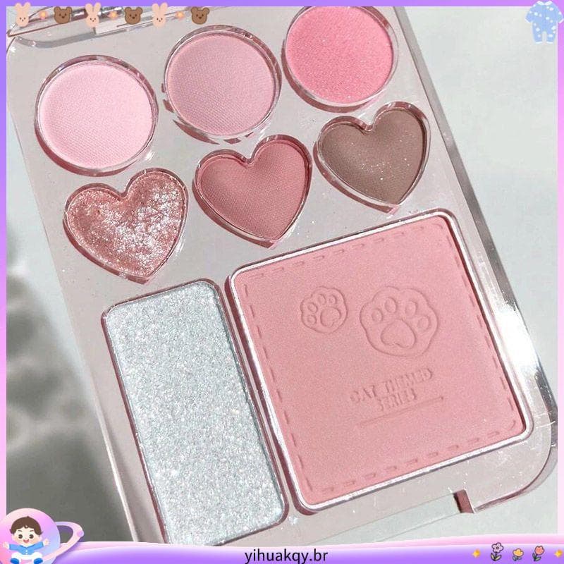 Novo produto amor paleta de sombras contas fosco Blush alto brilho um estilo coreano concurso menina caramelo rosa marro
