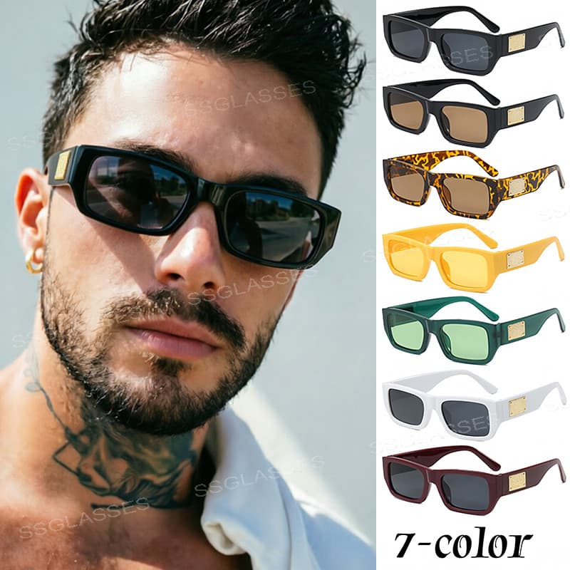 Moda Retângulo Óculos De Sol Para Mulheres Homens Quadrado Resistente A UV Anti Radiação Colorido Ao Ar Livre Tons Condu