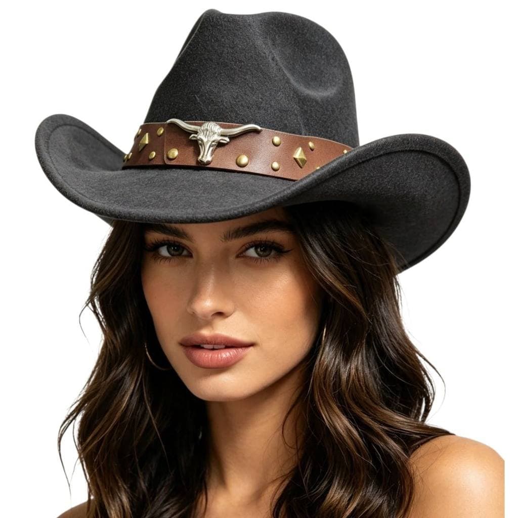 Chapéu Country Cowboy Americano Western Unissex Rodeio Festa Sertaneja Cavalgada Feltro Premium unissex