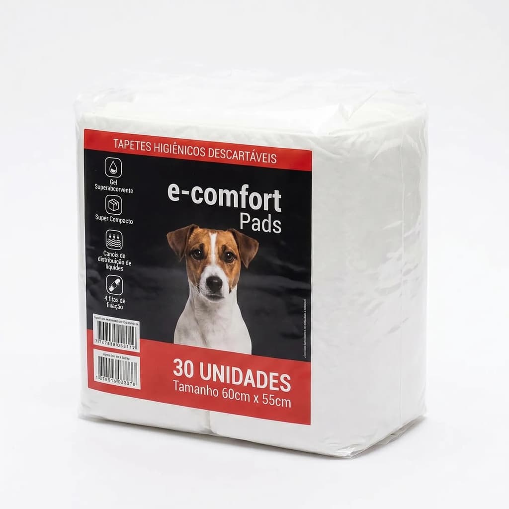 Tapete Higiênico E-comfort Pads Para Cães 30 Unidades 60x55c