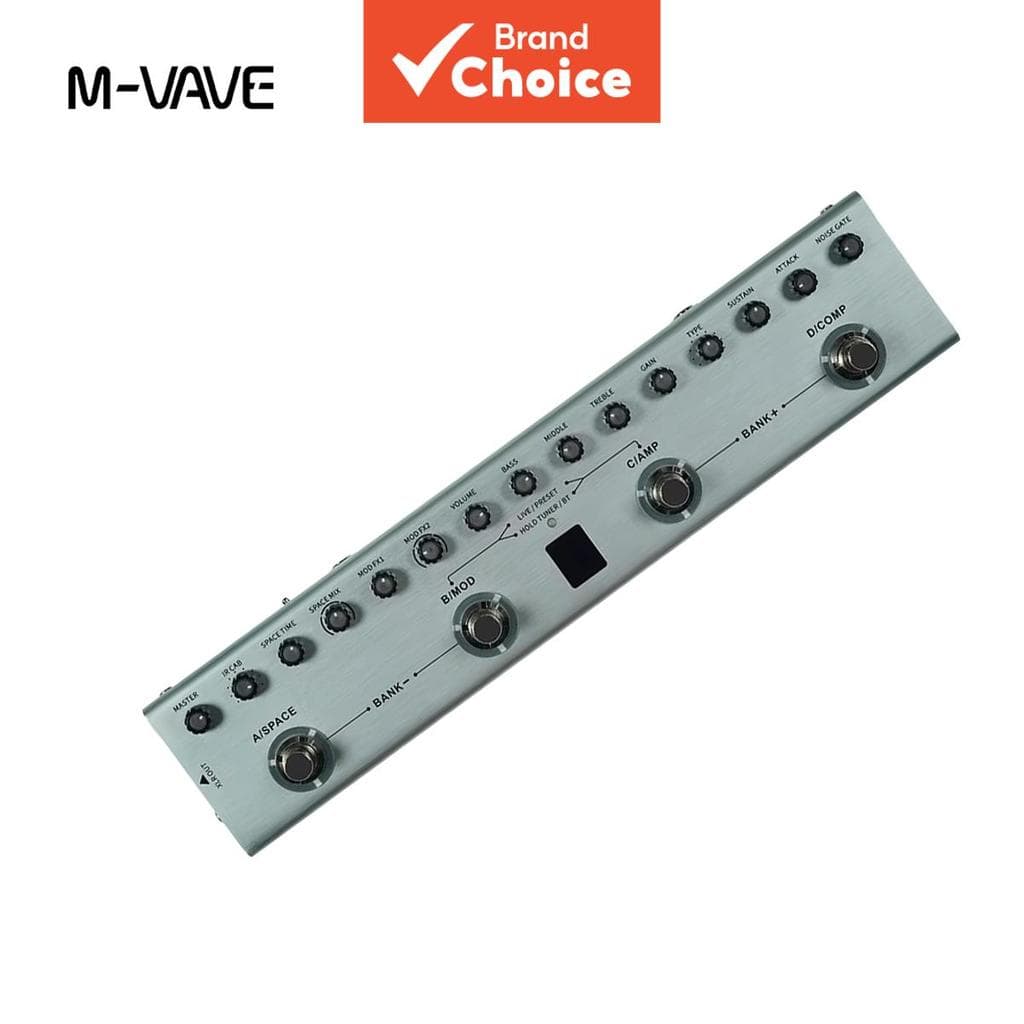 M-VAVE Tank B Pedal De Baixo Recarregável 36 Predefinições 9 Pré-Amplificador 8 Slots De Cabine IR Multi Efeitos Sonoros
