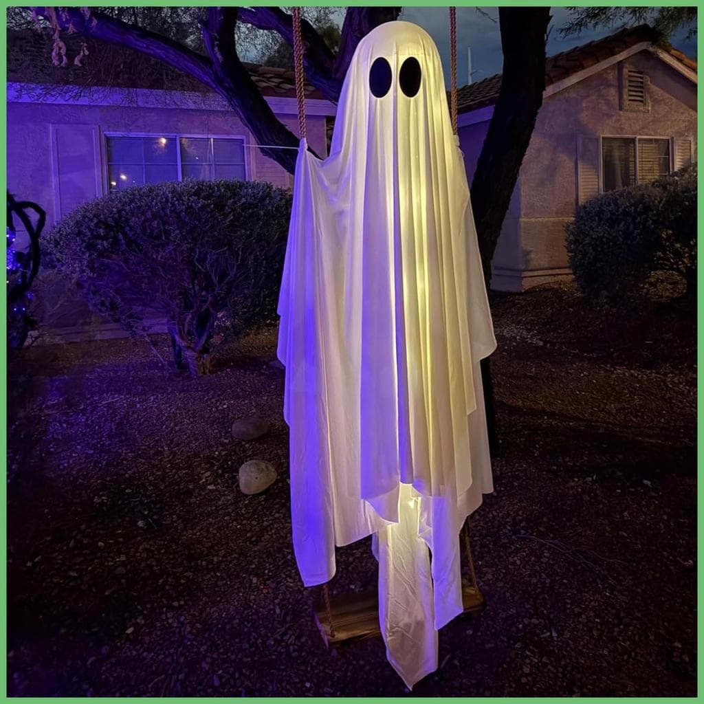 Decoração Fantasma Com Controle Remoto À Prova De Intempéries Grande Pré-Montado Balanço Ao Ar Livre De Halloween Para Q
