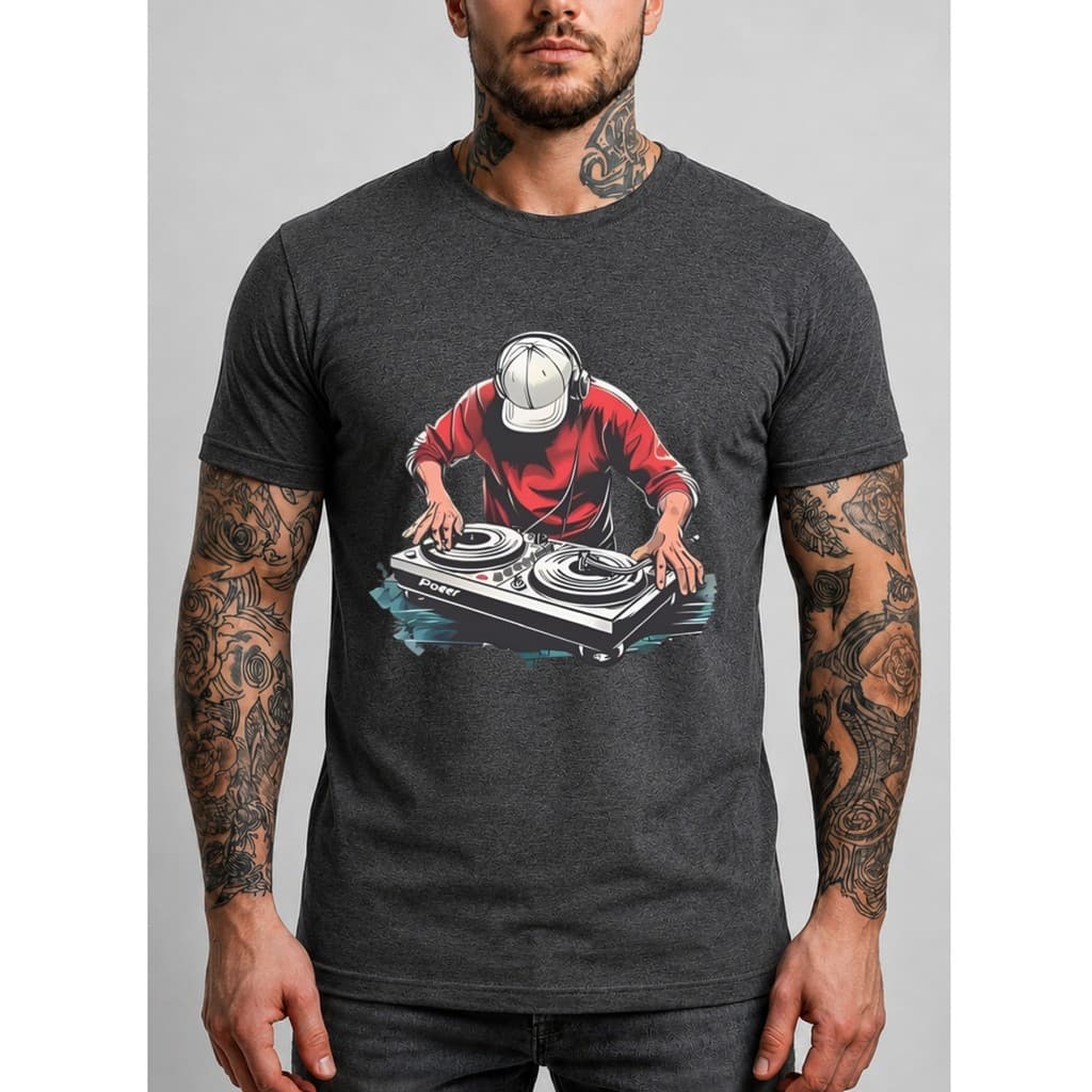 Camiseta Masculina Estampada Dj Musica Estilosa Camisa 100% Algodão