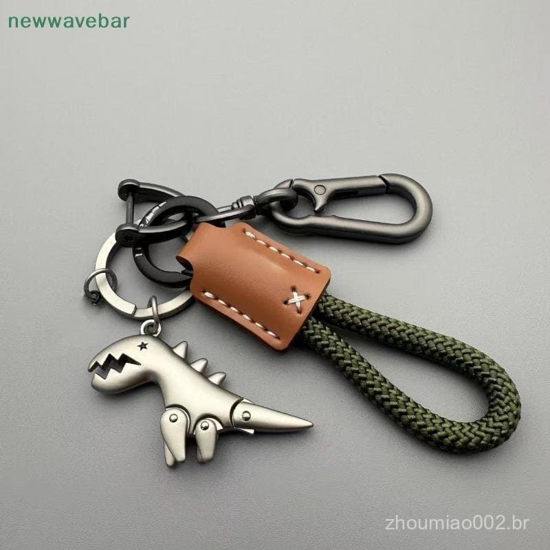[HENGHOME] Acessórios De Decoração De Motocicleta E Chaveiro De Carro De Couro Único Corda Tecida Metal Bolsa Pingente P