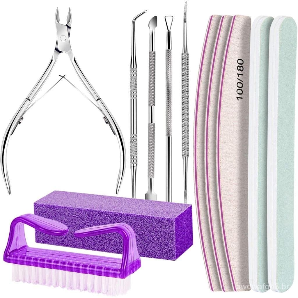 Kit de Preparação de Unhas FANDAMEI, Kit de Cuidados com as Unhas, Kit de Manicure, Lixas e Polidores de Unhas |   Kit d