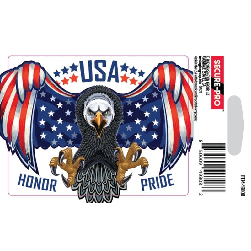 Adesivo Secure Plus Águia Americana USA Adesivo Secure Plus Águia Americana USA Honor Pride Uso Interno Externo 8,57x6,6