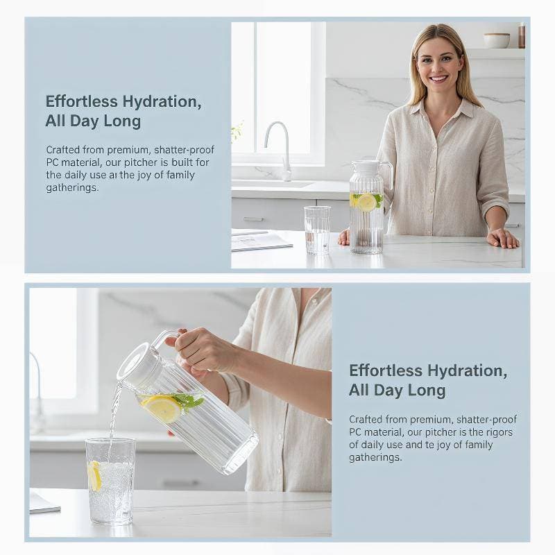 Jarra De Suco De Água Com Capacidade , Garrafa Transparente De Plástico Para Armazenar Sucos Frescos E Bebidas Cozinha ,