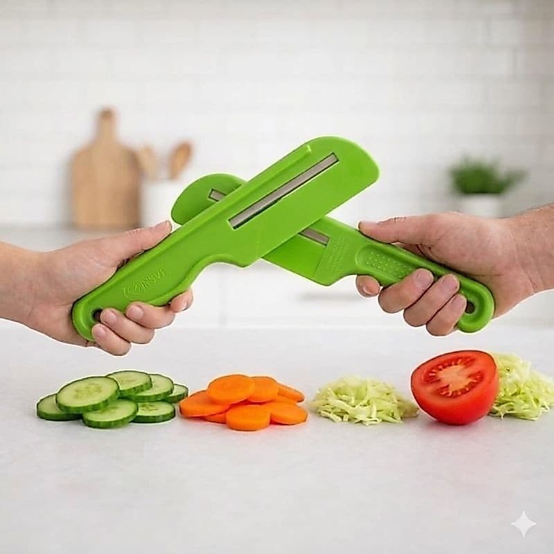 kit 2 unidades Fatiador descascador Ralador de legumes e vegetais cortes rápido e finos inox para cozinha Descascador No