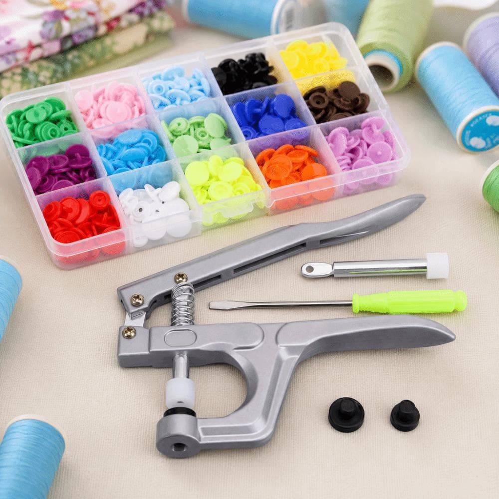 Kit De Alicates De Fixação De Pressão , Botões De Resina Colorida , Alicate De Prensa De Metal De Design Sem Costura