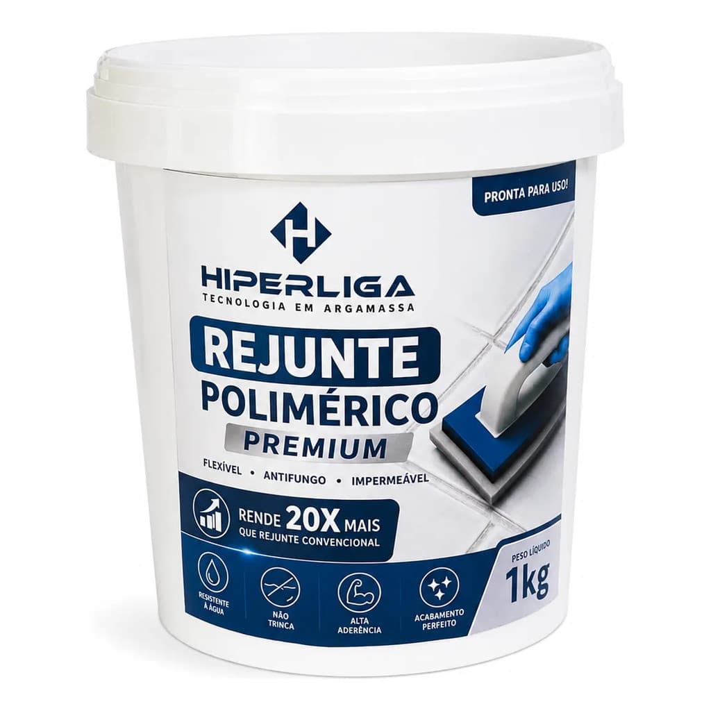 Rejunte Polimérico Hiperliga Pronta P/ Uso Várias Cores 1kg