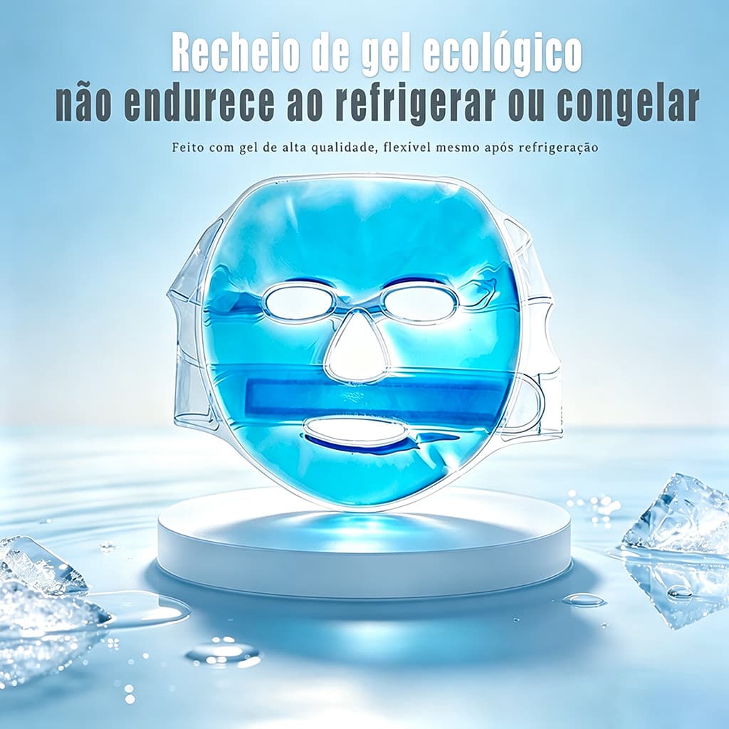 Máscara de gel térmica para rosto, quente e fria, relaxante, alivia inchaço e cansaço facial