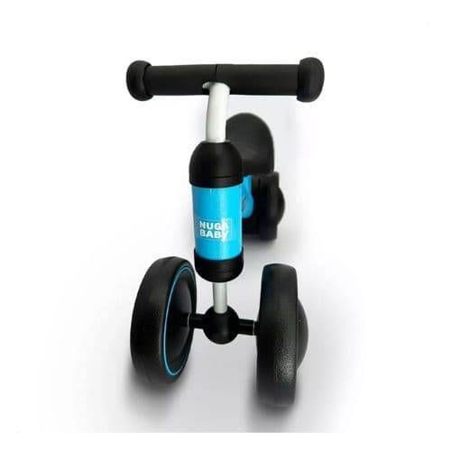 Bicicleta Infantil sem Pedal Quatro Rodas Estabilizadora Azul Seguro Conforto Crianças