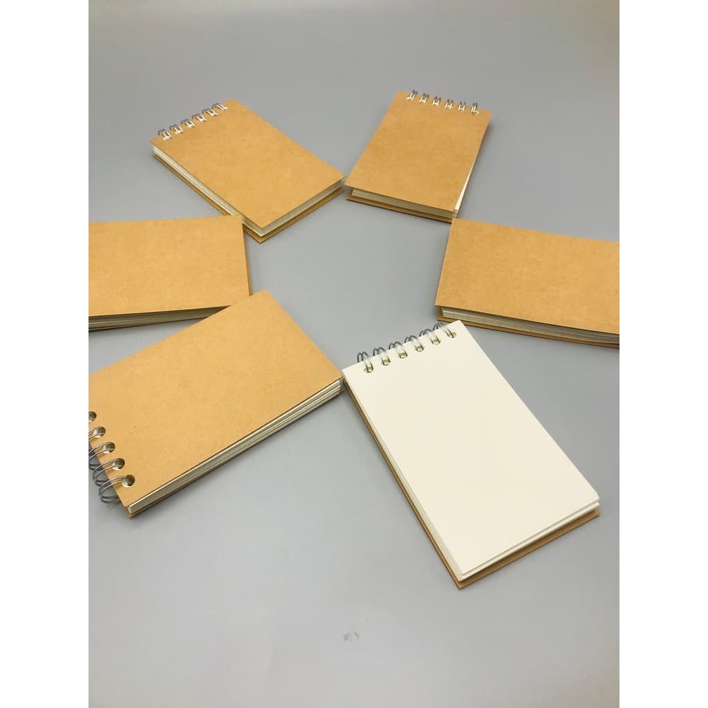 A8 pequeno caderno portátil Mini estudante bloco de notas bolso caderno bobina de papel Kraft caderno nota grade ponto c