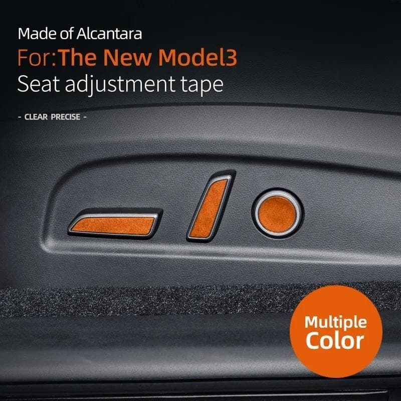Para Modelo Y 3 Tesla 2018-2023 Botão De Ajuste Do Assento Carro Interruptor Guarnição Camurça Interior Acessório Adesiv