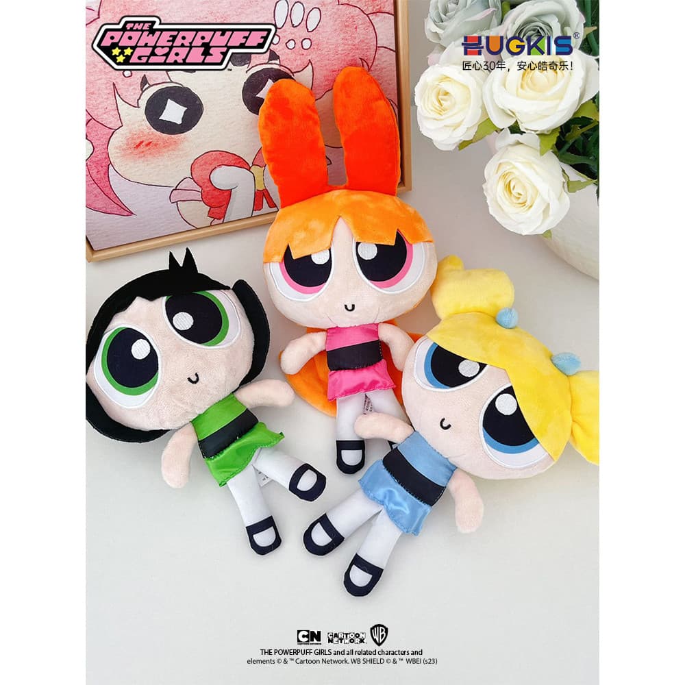 HUGKIS Powerpuff Meninas Brinquedo de Pelúcia Bonito Dos Desenhos Animados Flor Bolha Boneca de Pelúcia Menina Namorada