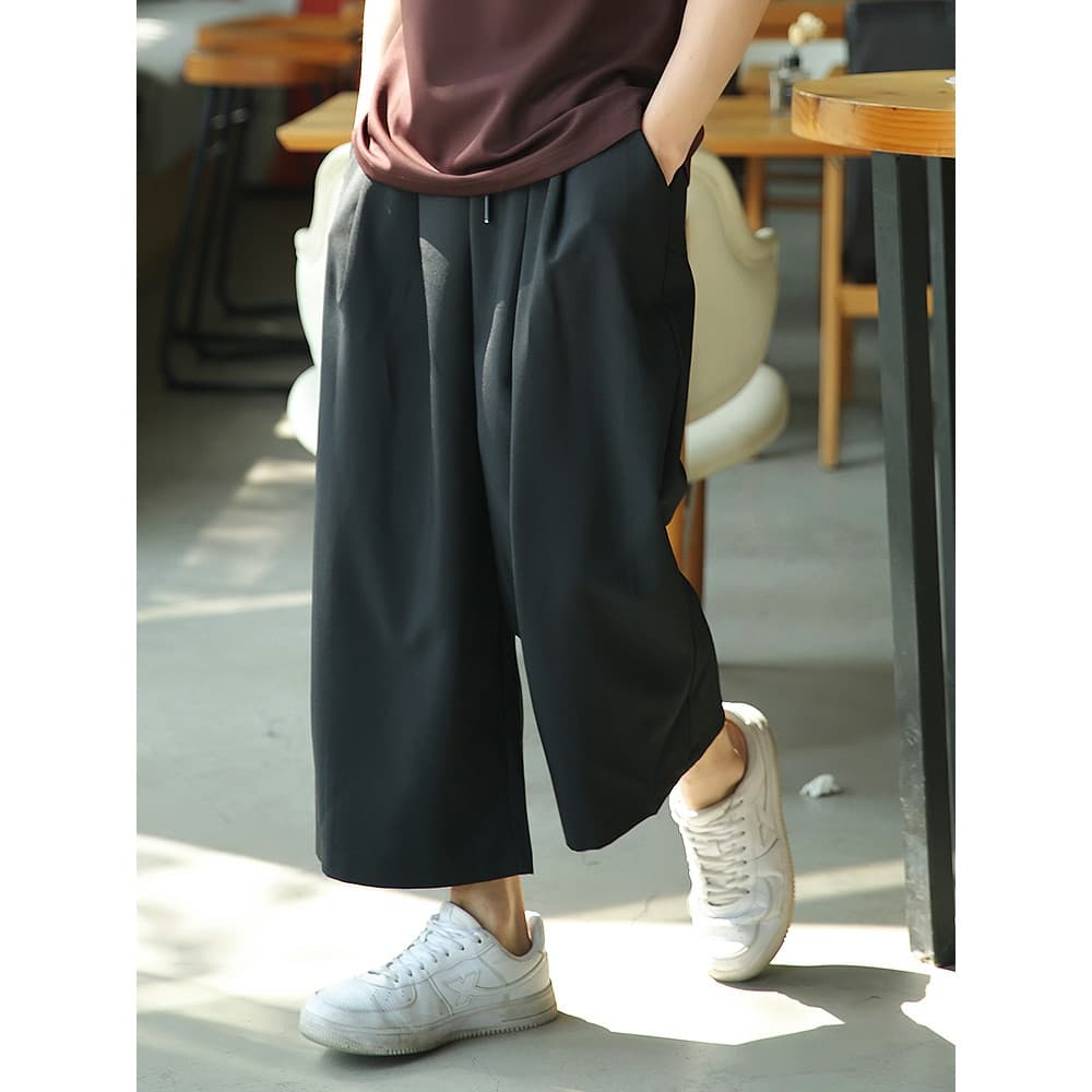 2022 novo estilo preto macacão calças de perna larga Drape Leggings calças casuais tornozelo comprimento calças retas ve