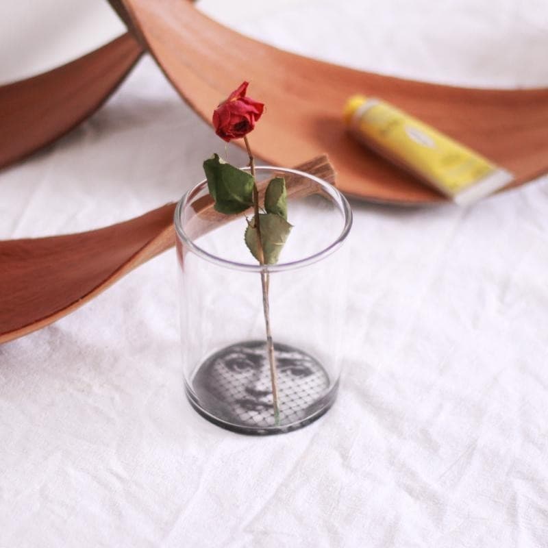 Itália ff família rosto impresso copo de água alto borosilicato vidro resistente ao calor copo transparente copo de leit