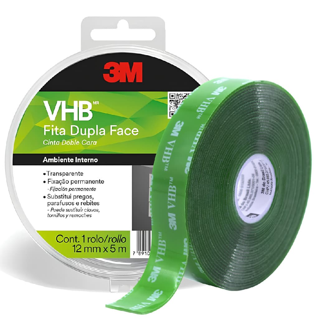 Fita Dupla Face 3M Fixa Forte 12mm X 5m VHB4910