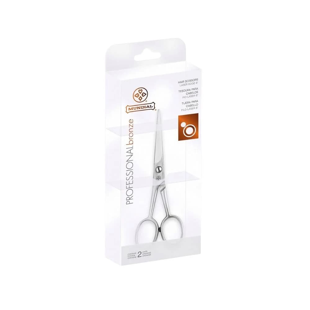 Tesoura Para Corte Cabelo Fio Laser 6 Pol BC-341 Bronze Mundial