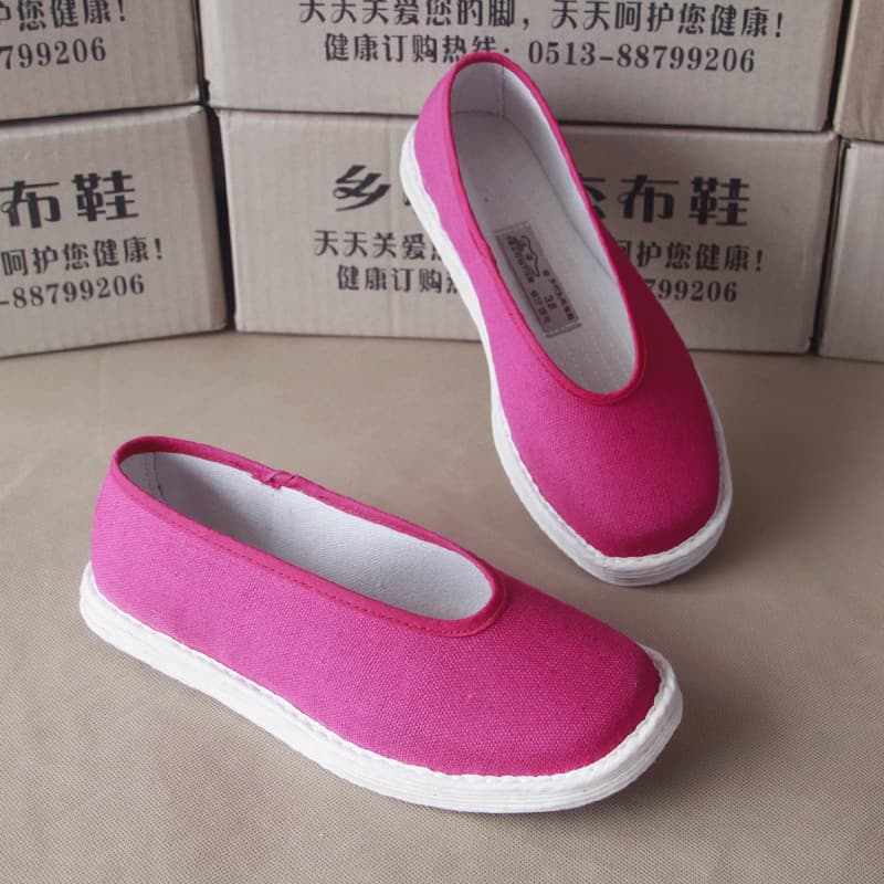Moda feminina boca redonda velho pequim Melaleuca sola rosa vermelho moda primavera novo estilo pano sola desodorante sa
