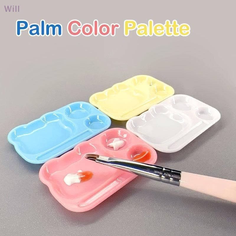 1 Pçs Dos Desenhos Animados Paleta De Cores Da Arte Do Prego Plástico Unha Gel Polonês Pintura Bandeja Placa Mistura Cor